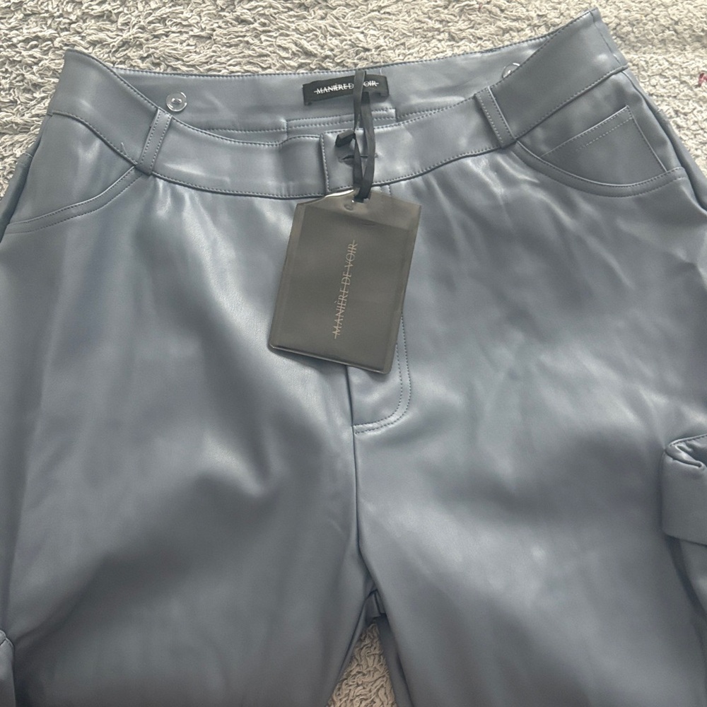 Maniere De Voir Metallic Gray Trousers